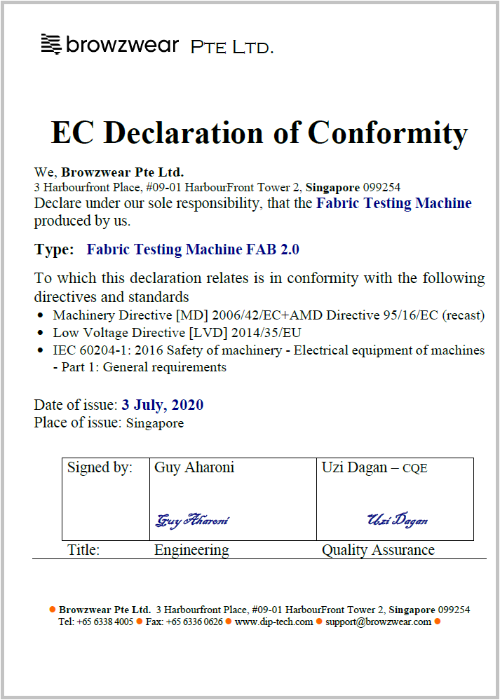 EC 符合性声明