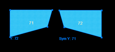 Original and copied piece with symmetry